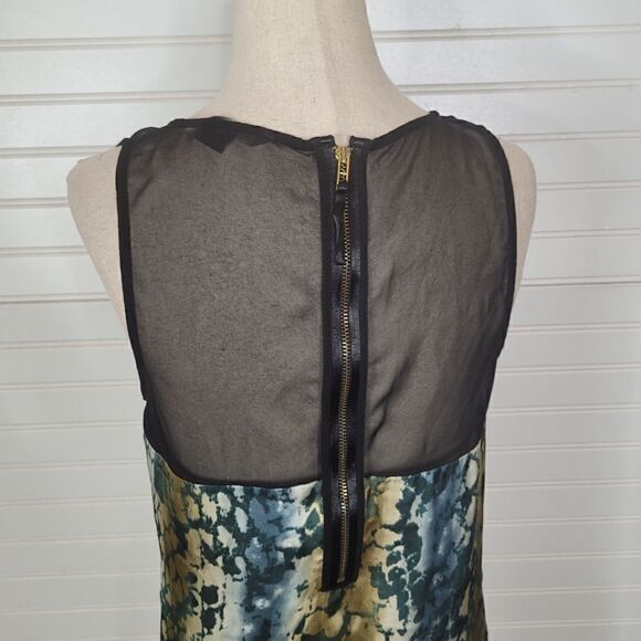 ARMANI EXCHANGE Blue Black Sleeveless Blouse Top Medium - Picture 4 of 9